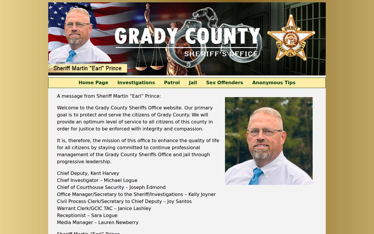 Grady County Sheriff Office official website and contact information