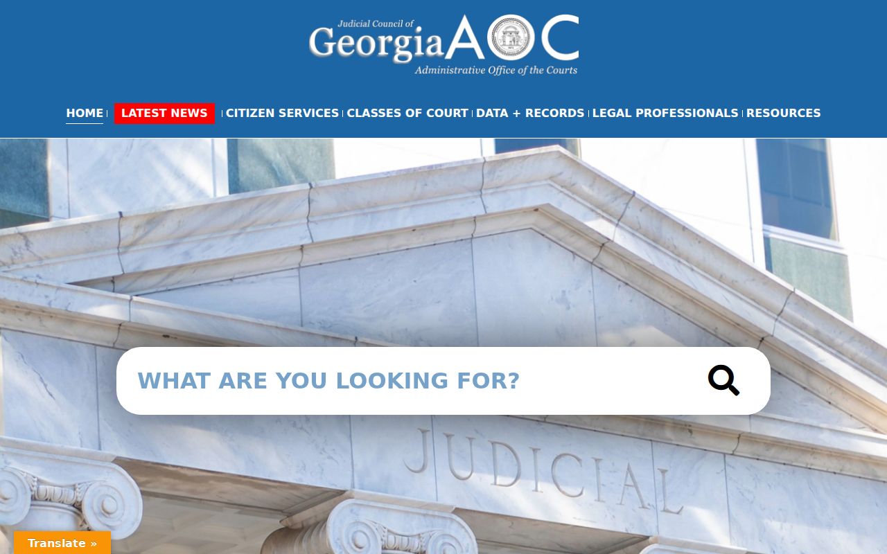 Judicial Council of Georgia official courts gateway