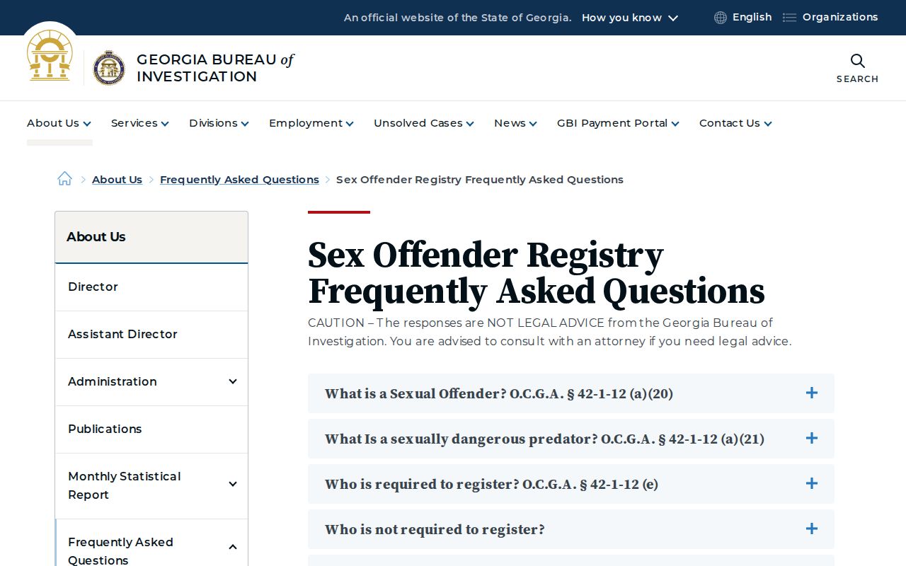 Grady County sex offender lookup rules in the GBI FAQ